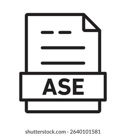 ASE File Document Icon Thin line illustration