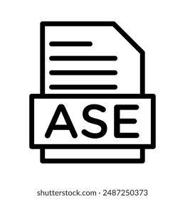 ASE File Document linear logo mark in black and white