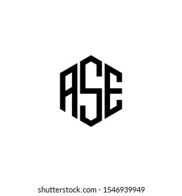 ASE Letter Logo Design polygon Monogram Icon Vector Template