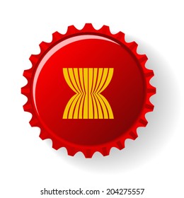 ASEAN Economic Community : AEC on bottle caps