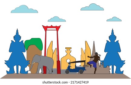 Asean Economics Community. Colorful Highlights bangkok thailand illustration vector.