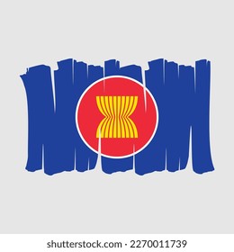 Asean Flag Brush Vector Design