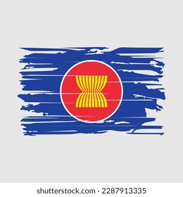 Ilustración del vector de pincel de bandera de la ANSEA