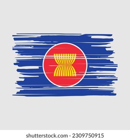 Ilustración del vector de pincel de bandera de la ANSEA
