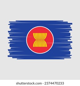 Ilustración del vector de diseño de la bandera de la ASEAN