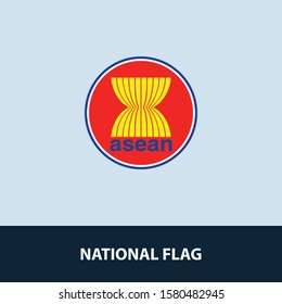 Asean Flag Illustration Single Design Vector EPS 10