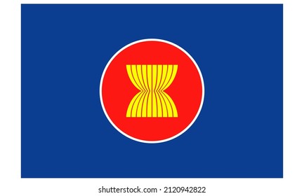 Asean Flag Isolated On White