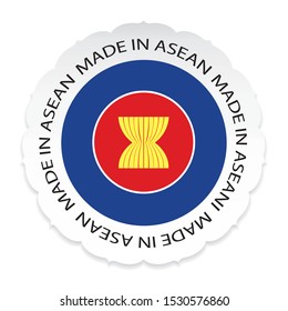 Asean Flag .Made in Asean a white background.Vector 