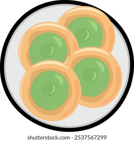 Asean Food Illustration Indonesian and Singapure Kue Ape