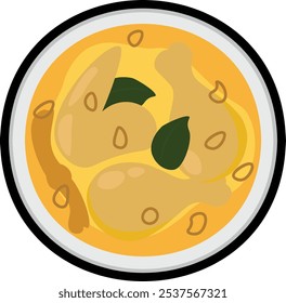 Asean Food Illustration Indonesian and Singapure Opor Ayam