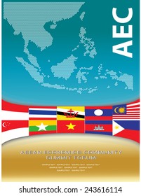 Asean Map dotted style illustration, for background (AEC, AFTA, ASEAN), easy to modify