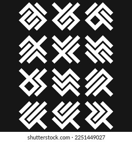 Asemic Glyph writing hieroglyph imitation abstract illustration