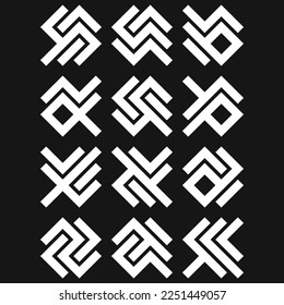Asemic Glyph writing hieroglyph imitation abstract illustration