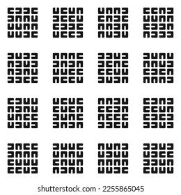 Asemic Glyph writing hieroglyph imitation abstract illustration