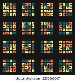 Asemic Glyph writing hieroglyph imitation abstract illustration