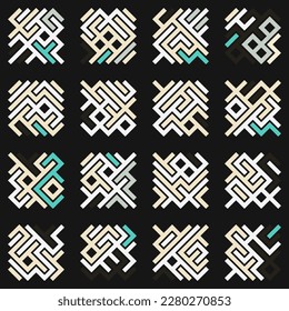 Asemic Glyph writing hieroglyph imitation abstract illustration