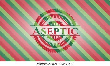Aseptic christmas badge background.