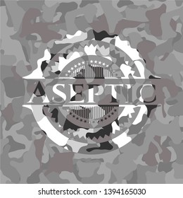 Aseptic on grey camouflage pattern