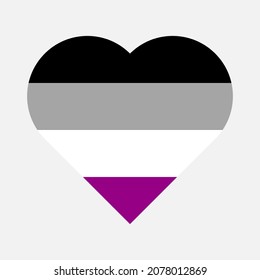 Asexual flag heart vector icon