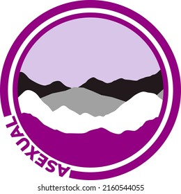 Asexual flag with mountain pattern. Hills with pride colors