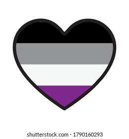 Asexual People heart vector icon Illustrations