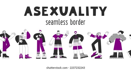 Frontera perfecta entre personas asexuales. Sensibilización y visibilidad del hielo. Diversidad, igualdad, inclusión para la aromática, demiromántica, desmisexual. Juego de ilustraciones planas vectoriales del mes del orgullo LGBT.