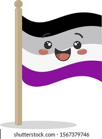Asexual pride flag. Equality flag. Symbol of asexual. LGBT movement  - Sexual Minorities.