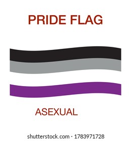  Asexual pride flag isolated illustration on white background.Template for your design.