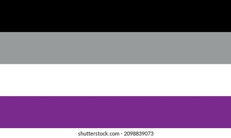 Bandera del Orgullo Asexual. Símbolo de color original.