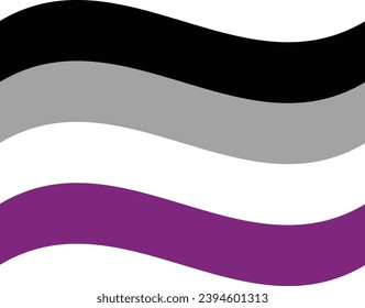 Asexual Pride flag in shape. International asexual pride flag in shape.