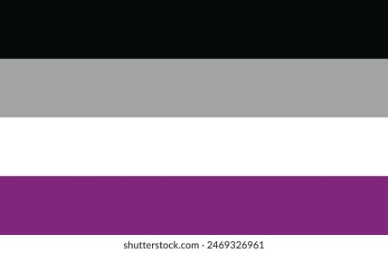 asexual pride flag, asexual pride flag vector illustration.