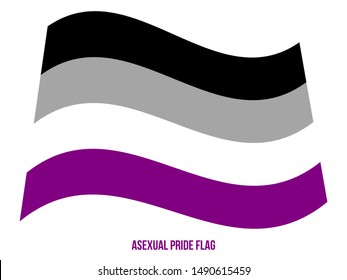 Asexual Pride Flag Waving Vector Illustration Designed with Correct Color Scheme. Symbol of Asexual Community.
