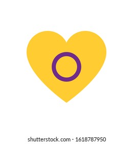 Asexual symbol inside heart design, Sexual orientation gender identity love celebration equality pride holiday and festive theme Vector illustration