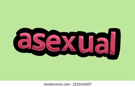 ASEXUAL writing vector design on a green background very simple and very cool