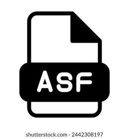 Asf file format video icons. web files label icon. Vector illustration.