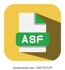 Video Icono plano del tipo de archivo de Asf. extensión plana simple y elegante. Ilustración vectorial.