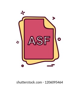 ASF file type icon design vector
