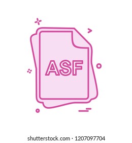 ASF file type icon design vector