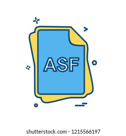 ASF file type icon design vector