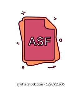 ASF file type icon design vector