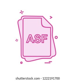 ASF file type icon design vector