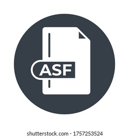 Icono ASF. Icono relleno de Formato de sistemas avanzado.