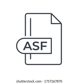 ASF icon. Advanced Systems Format line icon.