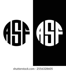 ASF Original Monogram Logo Design Stock Illustration.