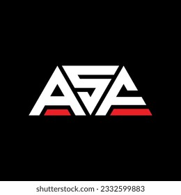 ASF triangle letter logo design with triangle shape. ASF triangle logo design monogram. ASF triangle vector logo template with red color. ASF triangular logo Simple, Elegant, and Luxurious design.