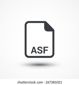 ASF video file extension icon vector.