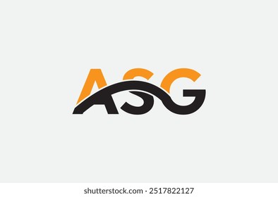 Letra ASG Ilustração inicial do modelo do logotipo do vetor, logotipo ASG, vetor ASG, design do logotipo da tipografia ASG
