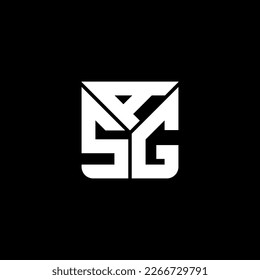ASG Brief Logo kreatives Design mit Vektorgrafik, ASG einfach und modern Logo.