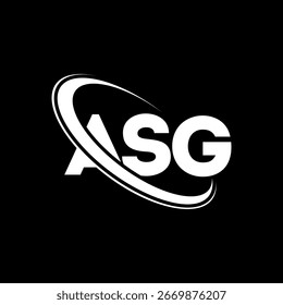 ASG logo. ASG letter logo design. Initials ASG logo linked with circle and uppercase monogram logo. ASG typography for technology, business and real estate brand.