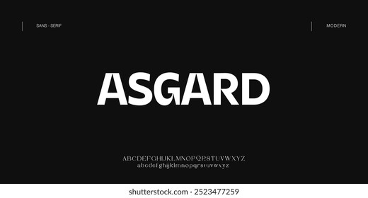 Asgard Creative fontes modernas tecnologia alfabeto. Tipografia abstrata esporte urbano, techno , moda, digital, futuro criativo logotipo fonte. ilustração vetorial